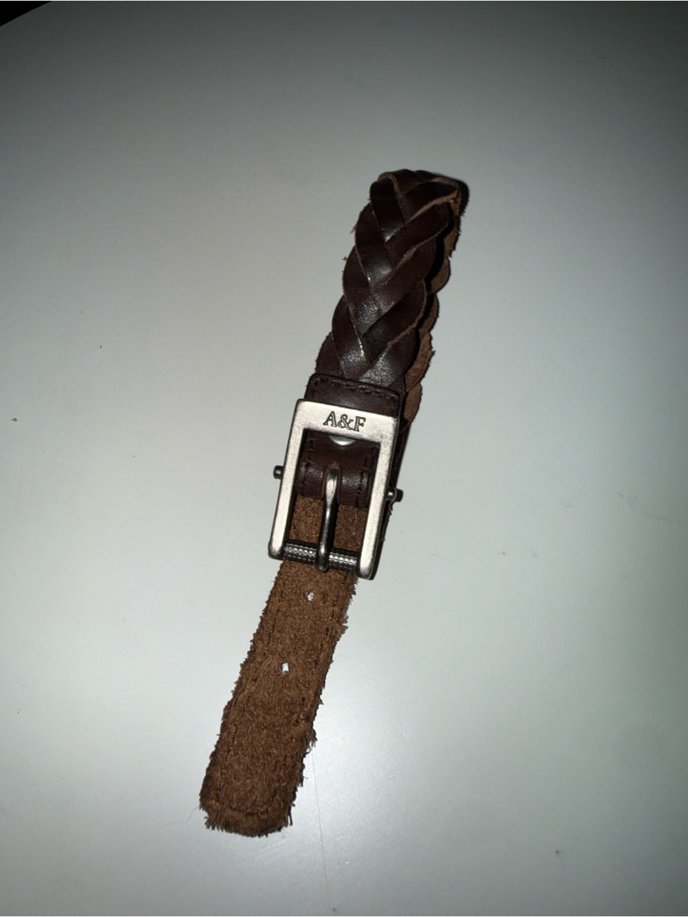 Vintage Abercrombie & Fitch Braided Leather Bracelet A&F Y2K Men’s